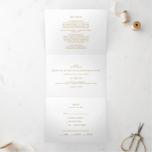 Classic Minimalist Gold All In One Tri-fold