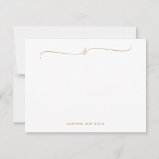 Classic Minimalist Gold Calligraphy Card