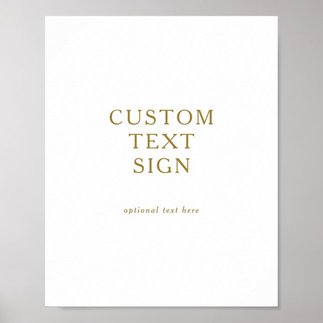 Classic Minimalist Gold Cards and Gifts Custom Poster (Front)