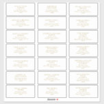 Classic Minimalist Gold Guest Address Labels<br><div class="desc">These classic minimalist gold guest address labels are great for a simple and elegant wedding. The gold vintage typography gives it a classy formal touch. Keep it as is,  or choose to personalise it with artwork or graphics of your choice.</div>