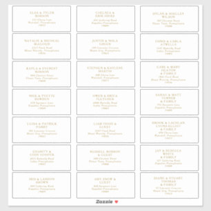 Classic Minimalist Gold Guest Address Labels