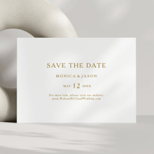 Classic Minimalist Gold Horizontal Save the Date