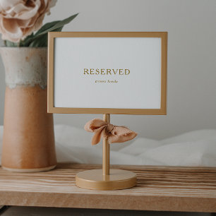 Classic Minimalist Gold Reserved Sign