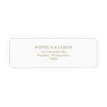 Classic Minimalist Gold Return Address Label<br><div class="desc">This classic minimalist gold return address label is great for a simple and elegant wedding. The gold vintage typography gives it a classy formal touch. Keep it as is,  or choose to personalize it with artwork or graphics of your choice.</div>