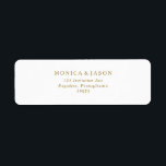 Classic Minimalist Gold Return Address Label<br><div class="desc">This classic minimalist gold return address label is great for a simple and elegant wedding. The gold vintage typography gives it a classy formal touch. Keep it as is,  or choose to personalize it with artwork or graphics of your choice.</div>