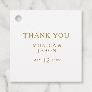 Classic Minimalist Gold Thank You Favour Tags