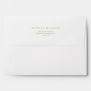 Classic Minimalist Gold Wedding Invitation  Envelope