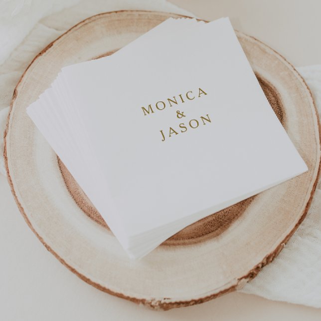 Classic Minimalist Gold Wedding Napkins (Creator Uploaded)