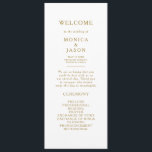 Classic Minimalist Gold Wedding Program Programme<br><div class="desc">This classic minimalist gold wedding program is great for a simple and elegant wedding. The gold vintage typography gives it a classy formal touch. Keep it as is,  or choose to personalise it with artwork or graphics of your choice.</div>