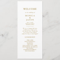 Classic Minimalist Gold Wedding Program