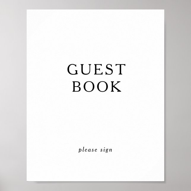 Classic Minimalist Guest Book Sign (Front)