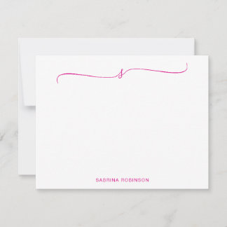 Classic Minimalist Magenta Calligraphy Card