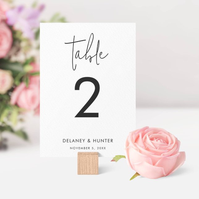 Classic Minimalist Mixed Font Editable Table Number (Creator Uploaded)