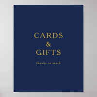 Classic Minimalist Navy Blue Gold Cards and Gifts 