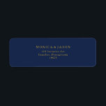 Classic Minimalist Navy Blue | Gold Return Address<br><div class="desc">This classic minimalist navy blue | gold return address label is great for a simple modern romantic and elegant wedding. The dark navy blue colour palette and minimal vintage typography give it a classy chic formal touch. The design is flexible, perfect for a basic contemporary evening, spring, fall, summer, or...</div>