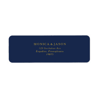Classic Minimalist Navy Blue | Gold Return Address