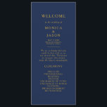Classic Minimalist Navy Blue | Gold Wedding Programme<br><div class="desc">This classic minimalist navy blue | gold wedding program is great for a simple modern romantic and elegant wedding. The dark navy blue colour palette and minimal vintage typography give it a classy chic formal touch. The design is flexible, perfect for a basic contemporary evening, spring, fall, summer, or winter...</div>