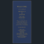 Classic Minimalist Navy Blue | Gold Wedding Programme<br><div class="desc">This classic minimalist navy blue | gold wedding program is great for a simple modern romantic and elegant wedding. The dark navy blue colour palette and minimal vintage typography give it a classy chic formal touch. The design is flexible, perfect for a basic contemporary evening, spring, fall, summer, or winter...</div>