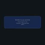 Classic Minimalist Navy Blue Silver Return Address<br><div class="desc">This classic minimalist navy blue silver return address label is great for a simple modern romantic and elegant wedding. The dark navy blue colour palette and minimal vintage typography give it a classy chic formal touch. The design is flexible, perfect for a basic contemporary evening, spring, fall, summer, or winter...</div>