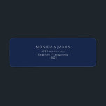 Classic Minimalist Navy Blue Silver Return Address<br><div class="desc">This classic minimalist navy blue silver return address label is great for a simple modern romantic and elegant wedding. The dark navy blue colour palette and minimal vintage typography give it a classy chic formal touch. The design is flexible, perfect for a basic contemporary evening, spring, fall, summer, or winter...</div>