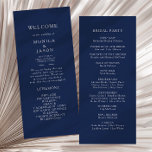 Classic Minimalist Navy Blue | Silver Wedding Programme<br><div class="desc">This classic minimalist navy blue | silver wedding program is great for a simple modern romantic and elegant wedding. The dark navy blue colour palette and minimal vintage typography give it a classy chic formal touch. The design is flexible, perfect for a basic contemporary evening, spring, fall, summer, or winter...</div>