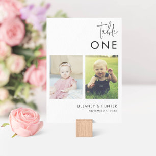 Classic Minimalist Photo Editable Table Number