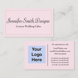 Classic Minimalist Pink Home Based Business Card