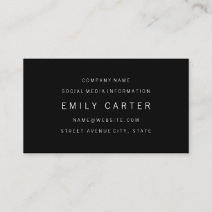 Classic Minimalist Professional Black Business Card