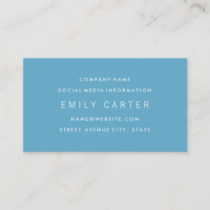 Classic Minimalist Professional Blue Business Card