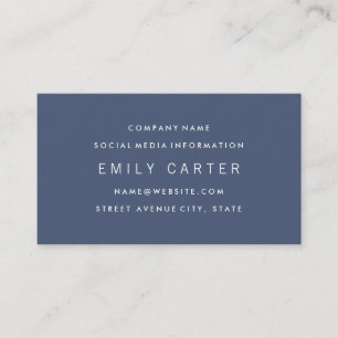 Classic Minimalist Professional Blue Business Card