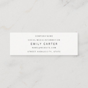 Classic Minimalist Professional Mini Business Card