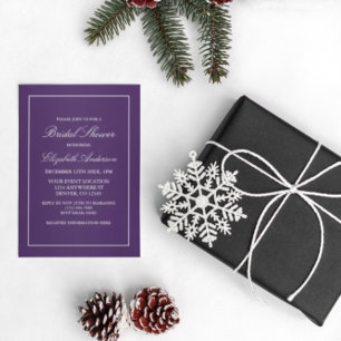 Classic Minimalist Purple Bridal Shower Invitation