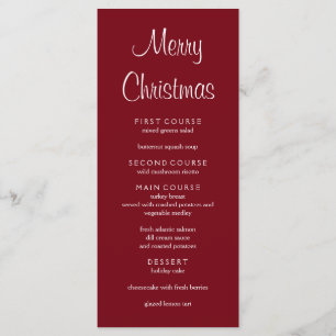 Classic Minimalist Red Christmas Menu