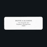 Classic Minimalist Return Address Label<br><div class="desc">This classic minimalist return address label is great for a simple and elegant wedding. The black and white vintage typography gives it a classy formal touch. Keep it as is,  or choose to personalise it with artwork or graphics of your choice.</div>