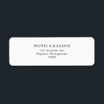 Classic Minimalist Return Address Label<br><div class="desc">This classic minimalist return address label is great for a simple and elegant wedding. The black and white vintage typography gives it a classy formal touch. Keep it as is,  or choose to personalise it with artwork or graphics of your choice.</div>