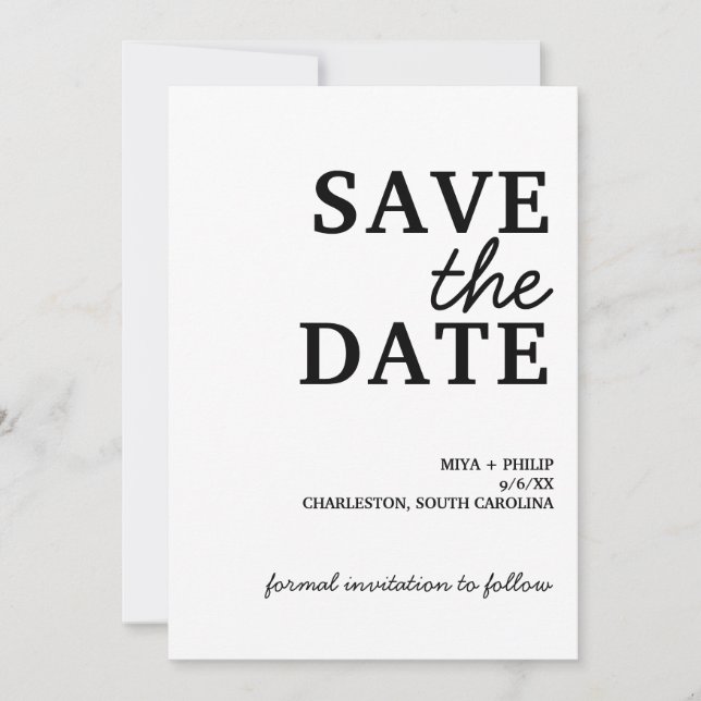 Classic Minimalist Save The Date (Front)
