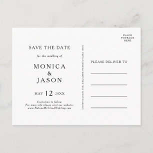 Classic Minimalist Save The Date Postcard