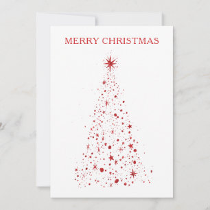 Classic Minimalist Sparkle Christmas Tree Holiday Card