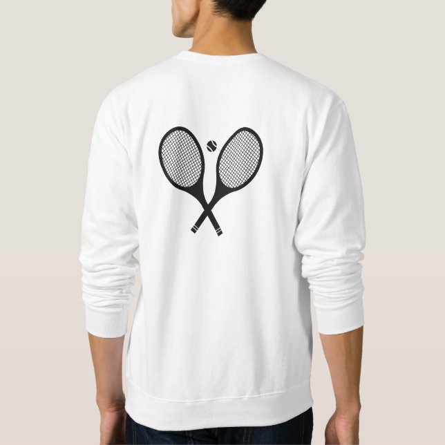 Classic Minimalist Tennis Racket White  Sweatshirt (Back)