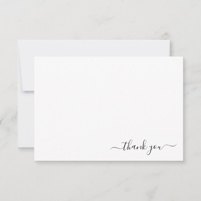 Classic Minimalist Thank You Note Card Stationery  (Front)