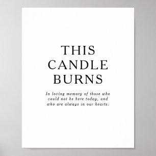 Classic Minimalist This Candle Burns Wedding Sign