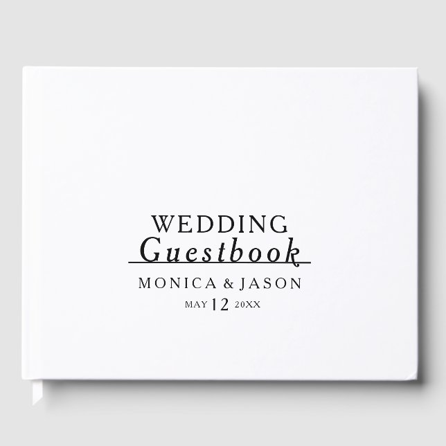 Classic Minimalist Wedding Guest Book (Front)