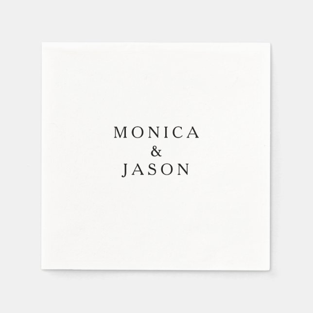 Classic Minimalist Wedding Napkins (Front)