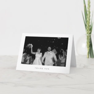 Classic Minimalist Wedding Photo Folded Thank You Card