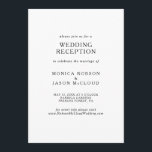 Classic Minimalist Wedding Reception Invitation<br><div class="desc">This classic minimalist wedding reception invitation is great for a simple and elegant wedding. The black and white vintage typography gives it a classy formal touch. Keep it as is,  or choose to personalise it with artwork or graphics of your choice.</div>