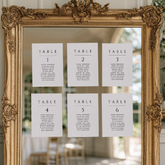 Classic Minimalist Wedding Seating Chart Card