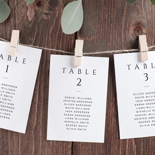 Classic Minimalist Wedding Seating Chart Card (Creator Uploaded)