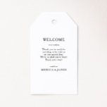 Classic Minimalist Wedding Welcome Gift Tags<br><div class="desc">These classic minimalist wedding welcome gift tags are great for a simple and elegant wedding. The black and white vintage typography gives it a classy formal touch. Keep it as is,  or choose to personalise it with artwork or graphics of your choice.</div>