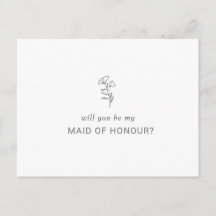 Classic Minimalist will you be my maid of honour