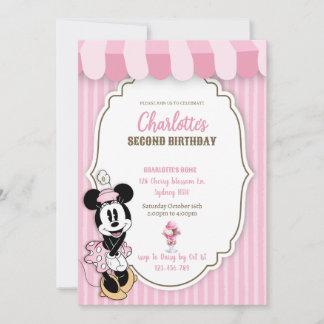 Classic Minnie ice cream shop invitation 